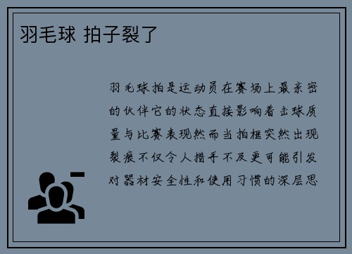 羽毛球 拍子裂了